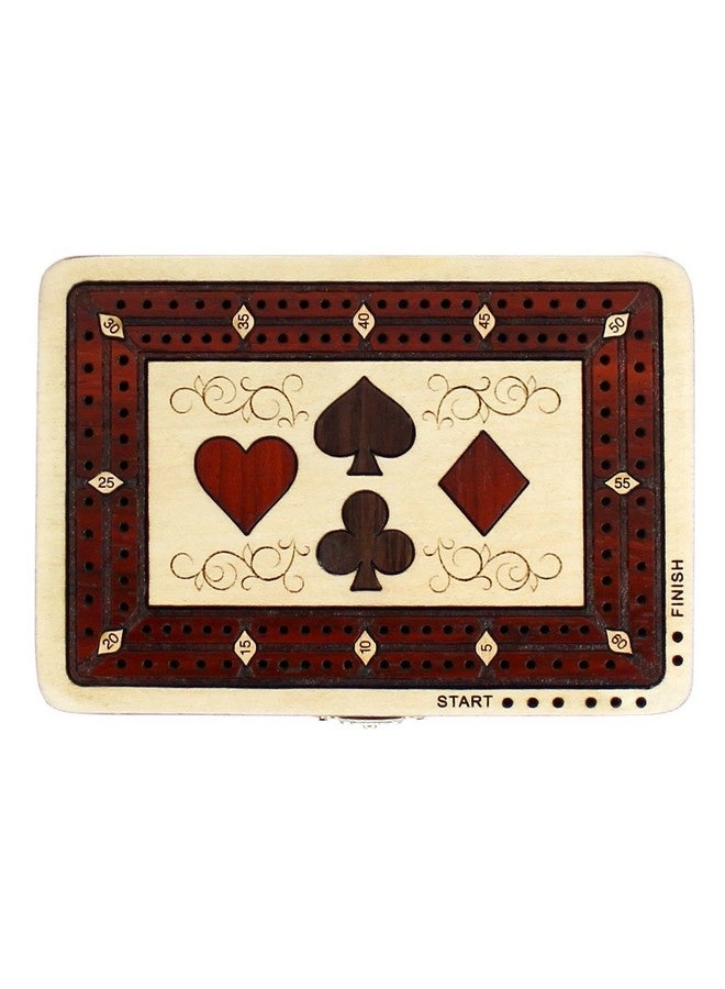 Cribbage Board - 2 Track 60 Points Bloodwood / Maple Wood