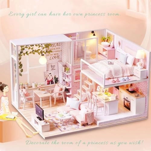 Miniature Dollhouse Kit - Pink 1:24