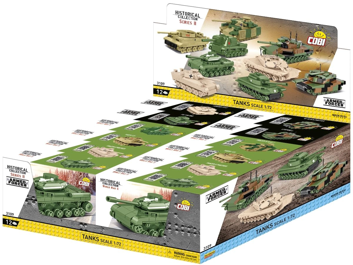 COBI Armed Forces CDU - 12 Tanks SERIES II - Model Kit (3095) - 1:72 + Model Kit (3096) - 1:72 + Model Kit (3097) - 1:72 + Model Kit (3098) - 1:72 + Model Kit (3099) - 1:72 + Model Kit (3104) - 1:72 + Model Kit (3105) - 1:72 + Model Kit (3106) - 1:72 + Model Kit (3107) - 1:72