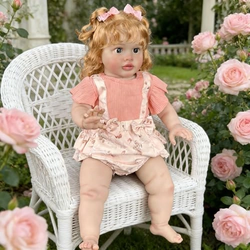 Pippa Reborn Baby Doll - 26 inch Cotton Vinyl Hand-rooted Curly Hair Ages 3+