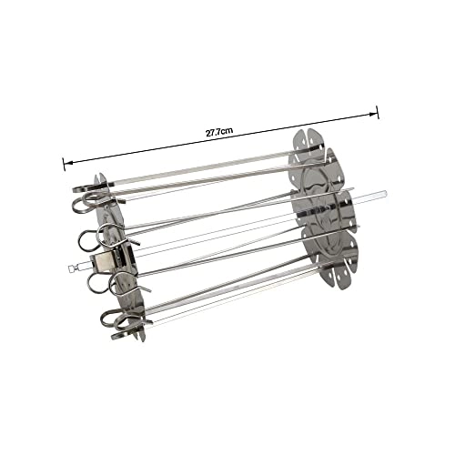 BBQ Needle - 5-piece stainless steel + Grilled Rack + Steamer + Fry Pan + Rotary Cage