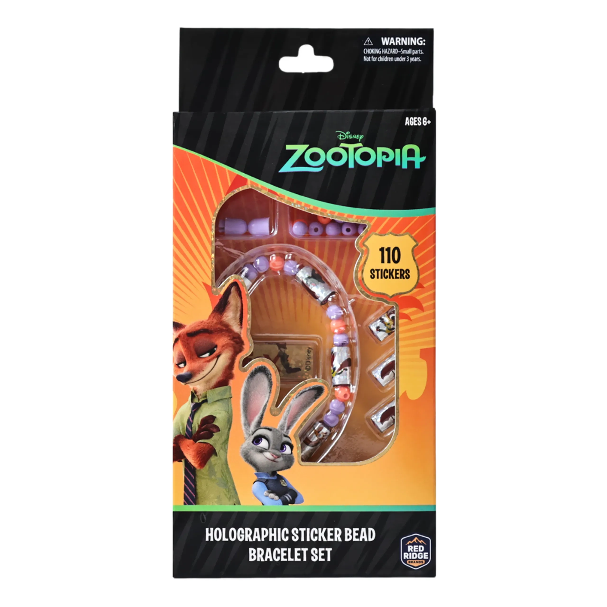 Disney Holographic Sticker Bead Bracelet Set - Zootopia - 6+ years 110 pcs