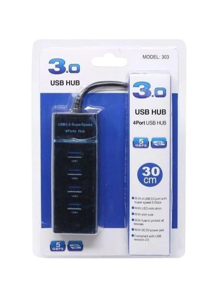 Hub - 4-Port USB 3.0 Black