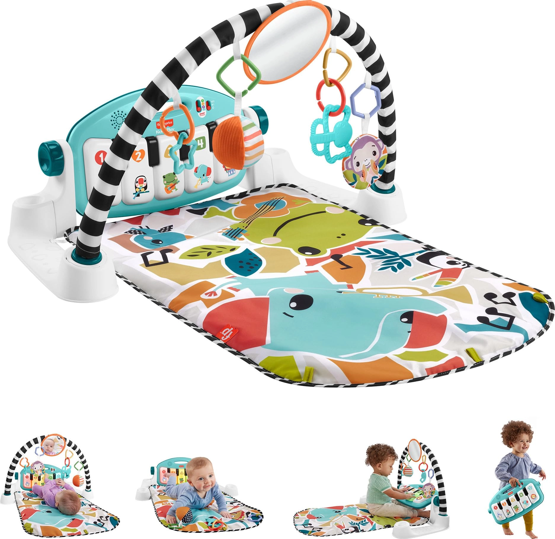 Fisher-Price Glow & Grow Kick And Play Piano Gym - Multicolor