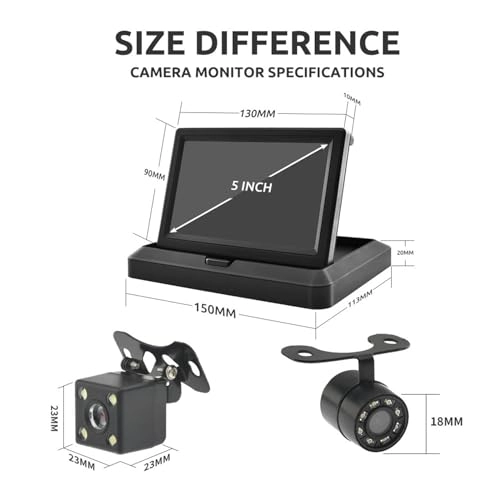 Monitor - 7" HD 800 x 480 + Rear View Camera - 8LED Night Vision