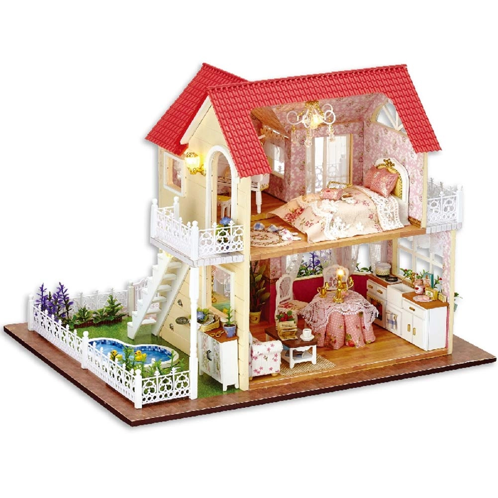 DIY Dollhouse - Romantic Miniature with Furniture