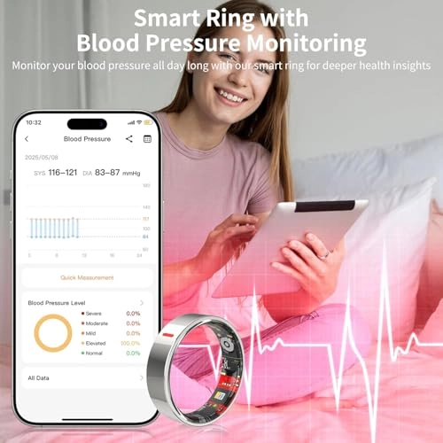 Smart Health Ring - Heart Rate Blood Oxygen Blood Pressure