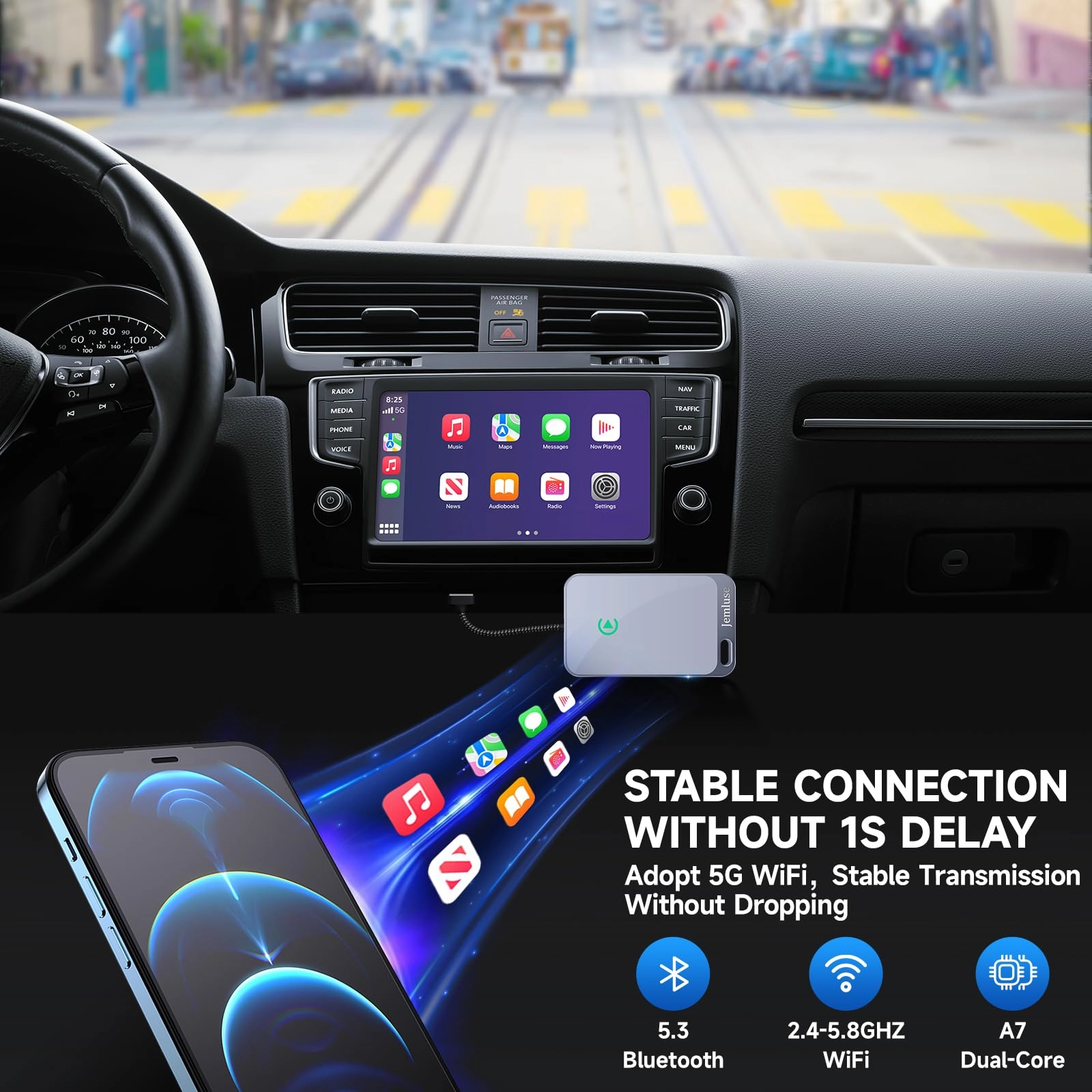Wireless CarPlay Adapter for iPhone - USB C Multi-User