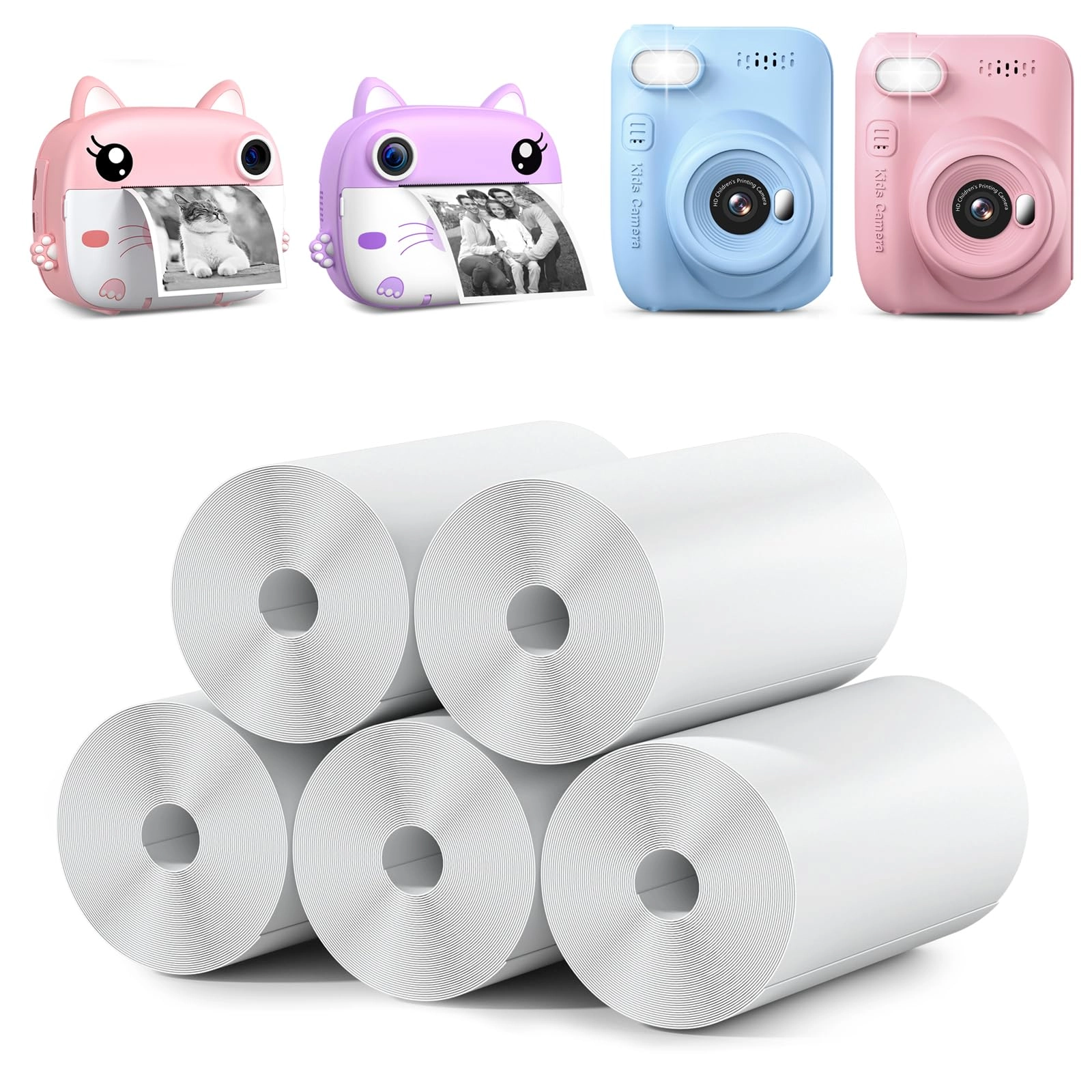 GREENKINDER Instant Camera Refill Print Paper - 5 Rolls 56mm x 25mm