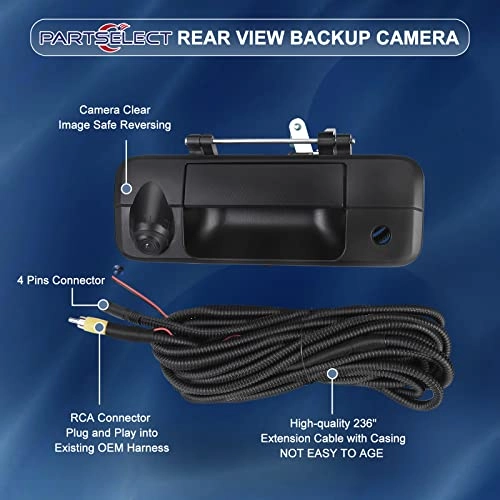 Rear Tailgate Handle Backup Camera - 170° IP68 HD