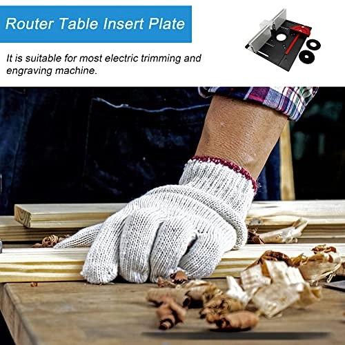 Router Table Insert Plate - 240 x 200mm Aluminum Alloy + Backer Plate + 180° Angle Gauge