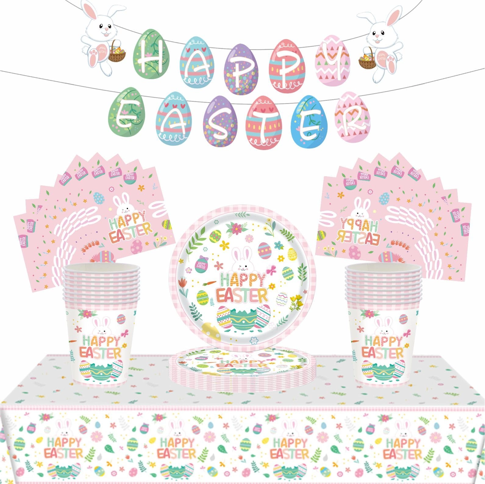 Easter Party Tableware Set - 54 Pcs Easter
