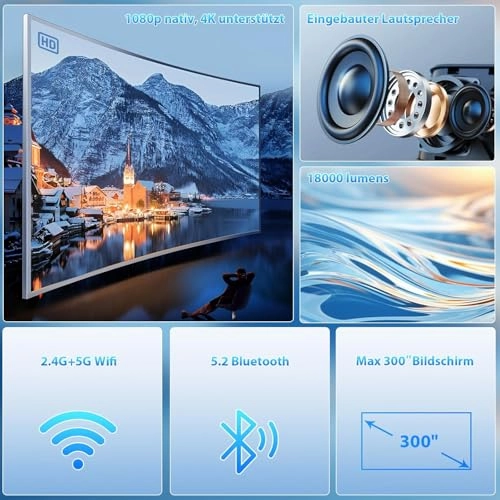Mini Projector B0FQBYPRVM 18000 Lumens