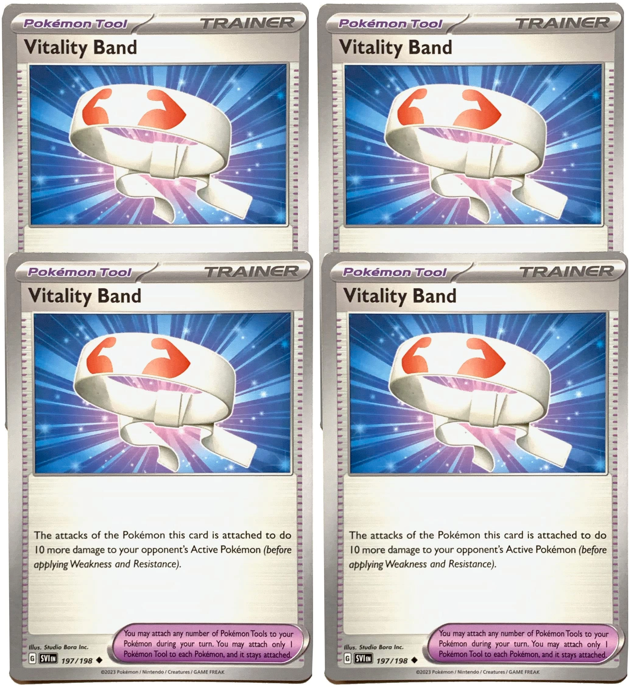 Pokémon Vitality Band 197/198 - Scarlet & Violet Trainer - 4pcs