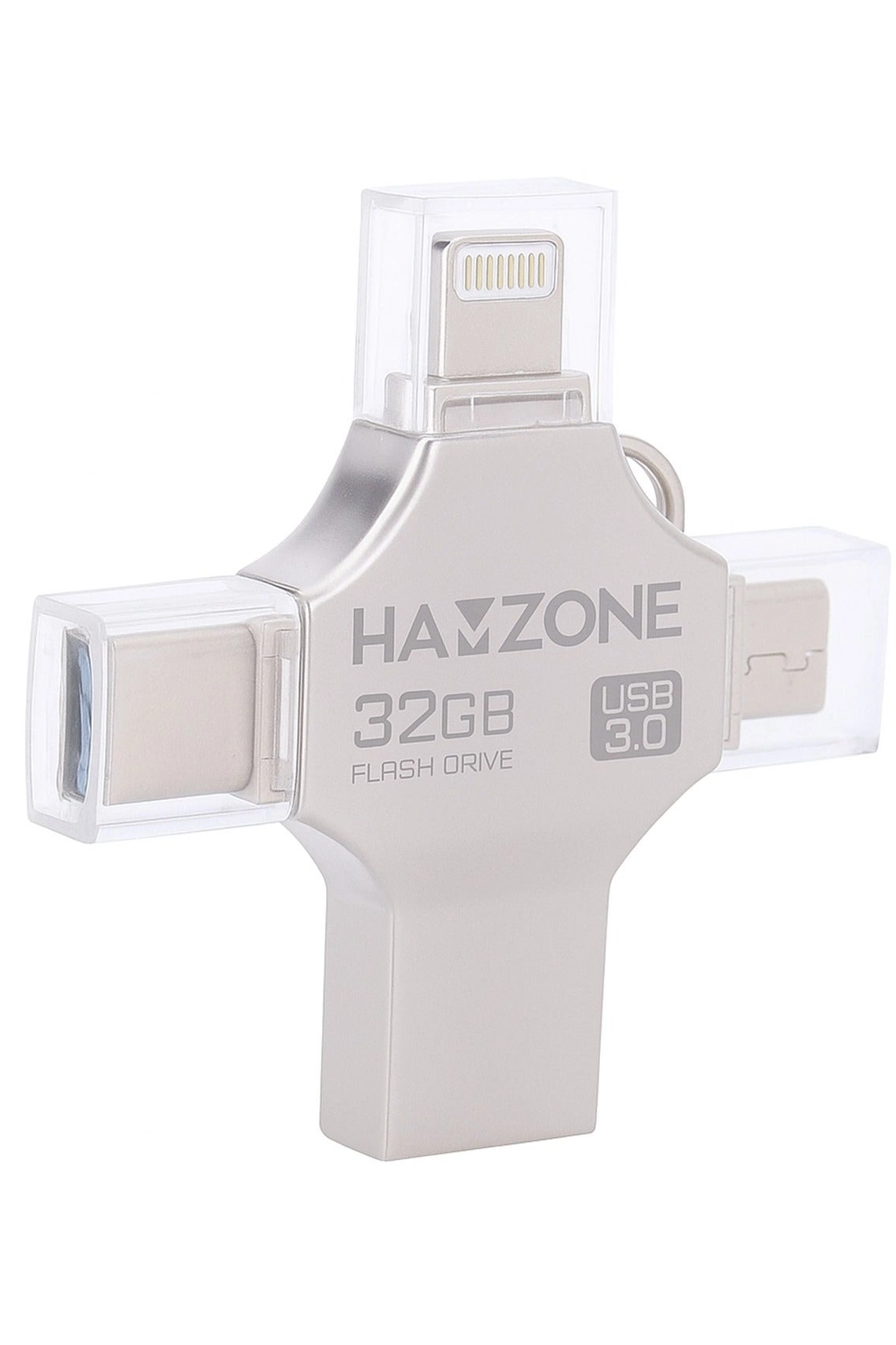 4-in-1 USB Flash Drive - USB3.0 Lightning Type-C Micro USB 32GB