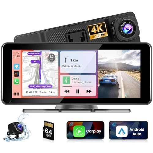 Carplay Wireless Screen Car Dashcam - 4K