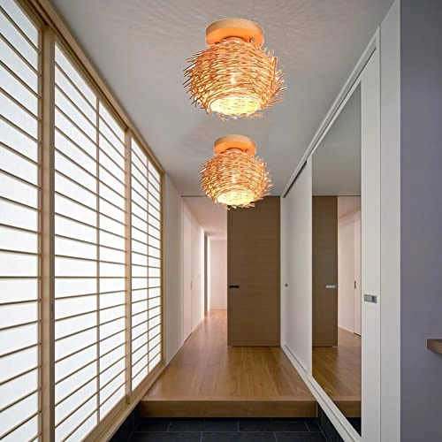 Bamboo Flush Ceiling Light