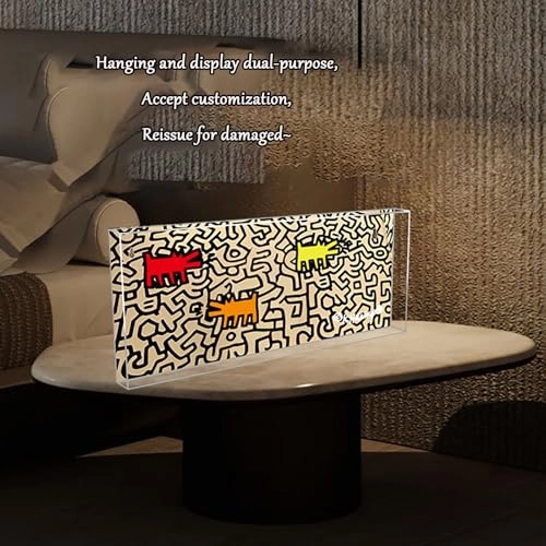 31216 Ke*ith Ha*Ring-Dancing Little Man - Clear Acrylic Display Case Transparent type