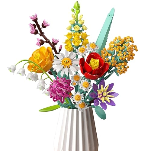 Flowers Bouquet Building Set (US20-HSB1) - 1070PCS Wildflower Botanical Collection
