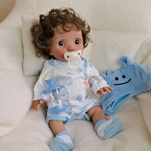 Peeka Reborn Baby Doll - 16 Inch Vinyl Dark Brown Skin Ages 3+