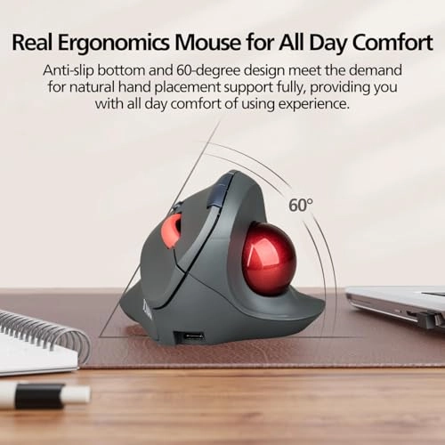 Ergonomic Trackball Mouse - Wireless