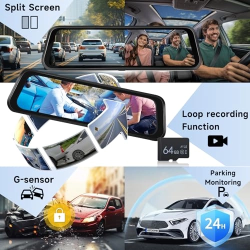WiFi Mirror Dash Cam - 2K