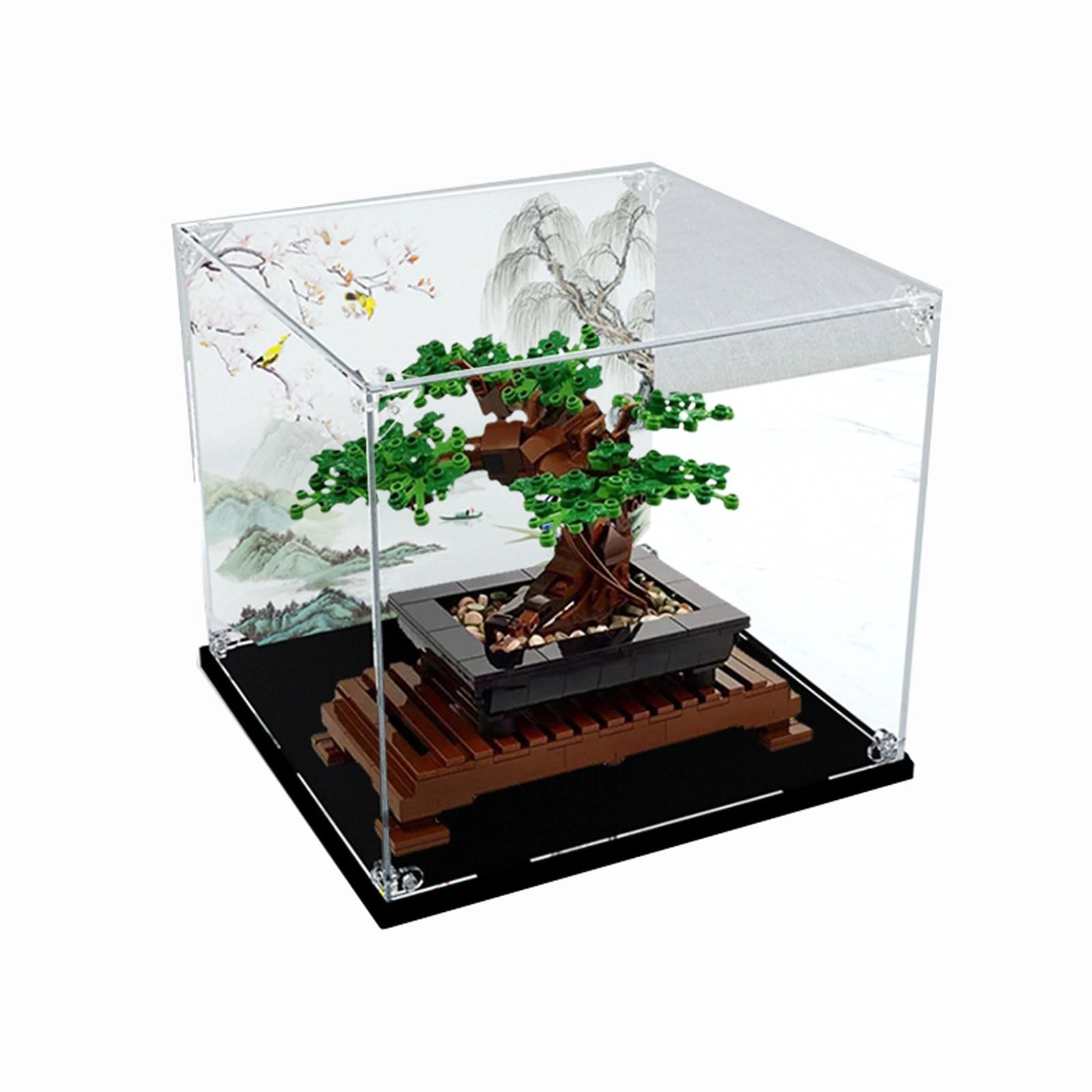 TIANQING Acrylic Display Case - 25*25*22 cm With Background