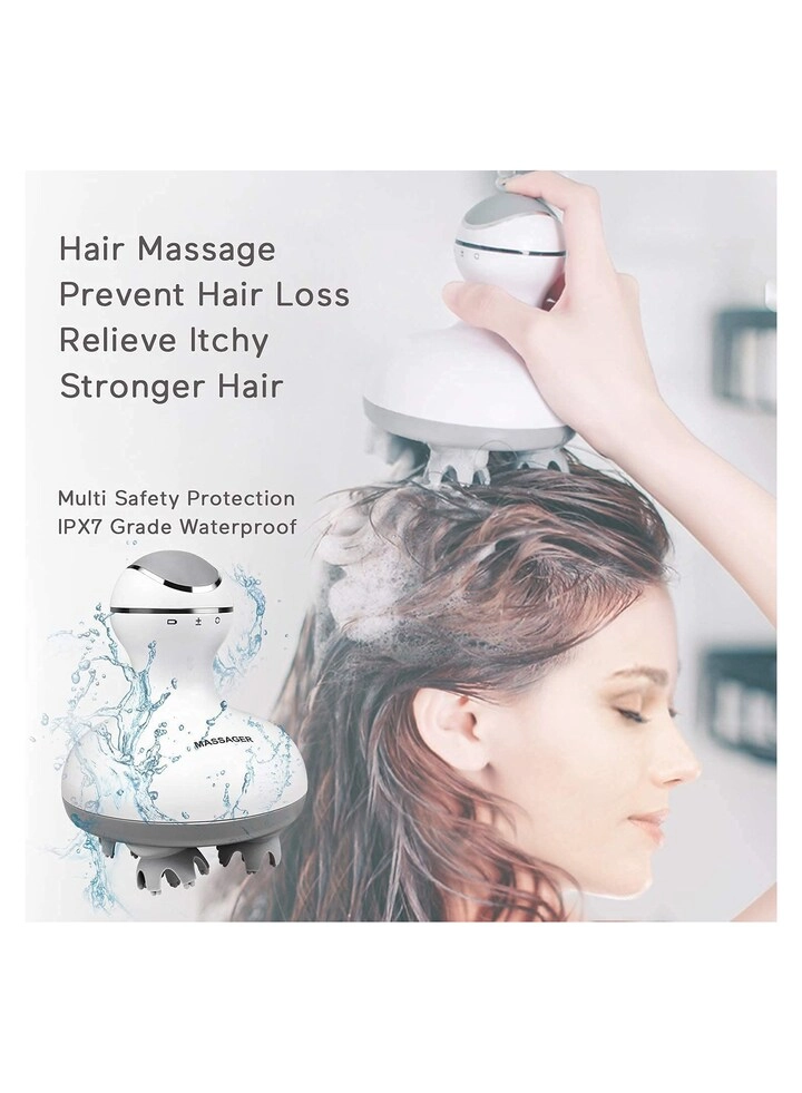 Electric Scalp Massager - Cordless 4 Replacement Massage Heads