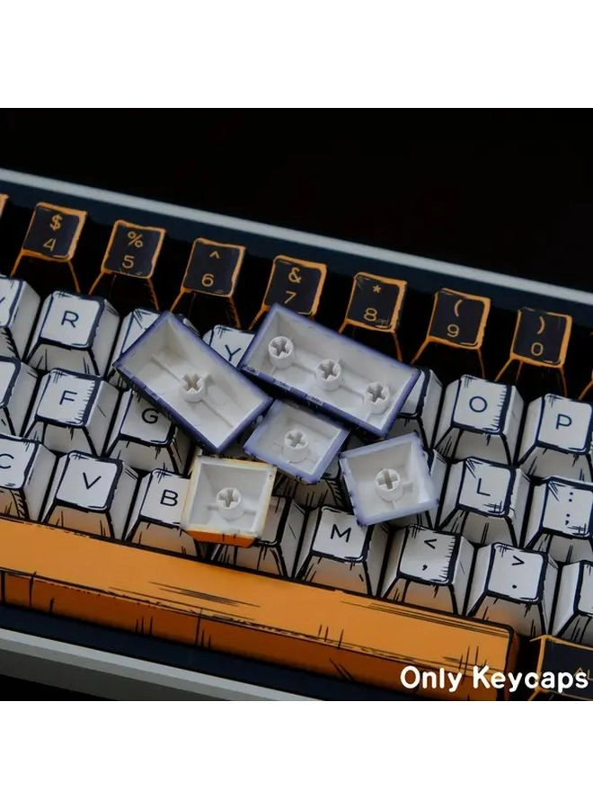 Cherry PBT Keycaps - 78-Key Comic Black