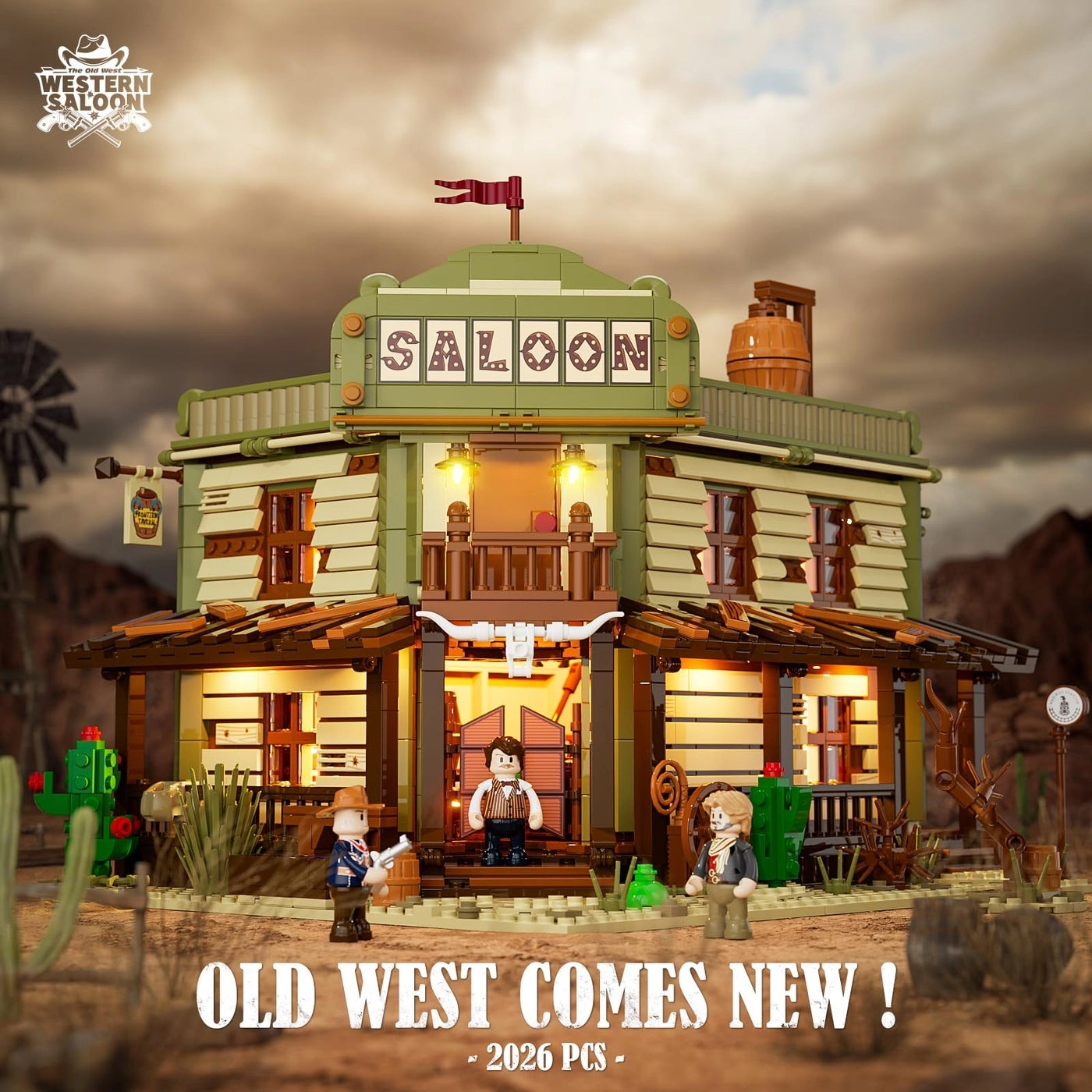 The Old West Saloon - LED Light Building-Bricks