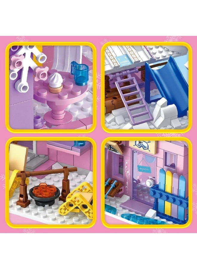 Ski Resort Winter Village House - Pink Compatible with Lego Friends