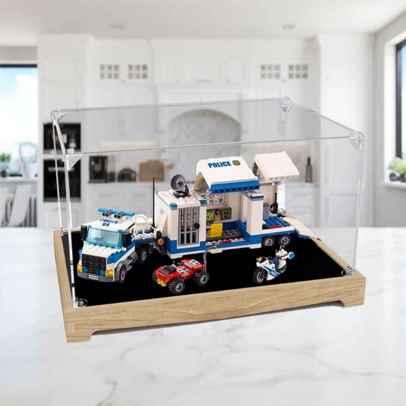 Clear Acrylic Display Case - 60139 15.74x11.02x7.87in. Wood Bottom1