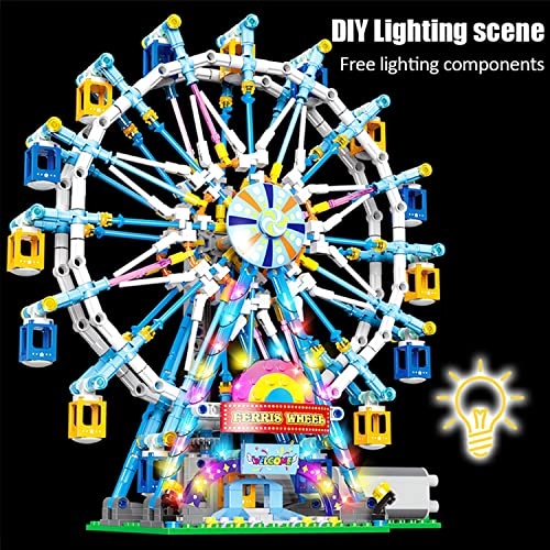 Rotating Ferris Wheel Building Kit - 1084pcs House Train