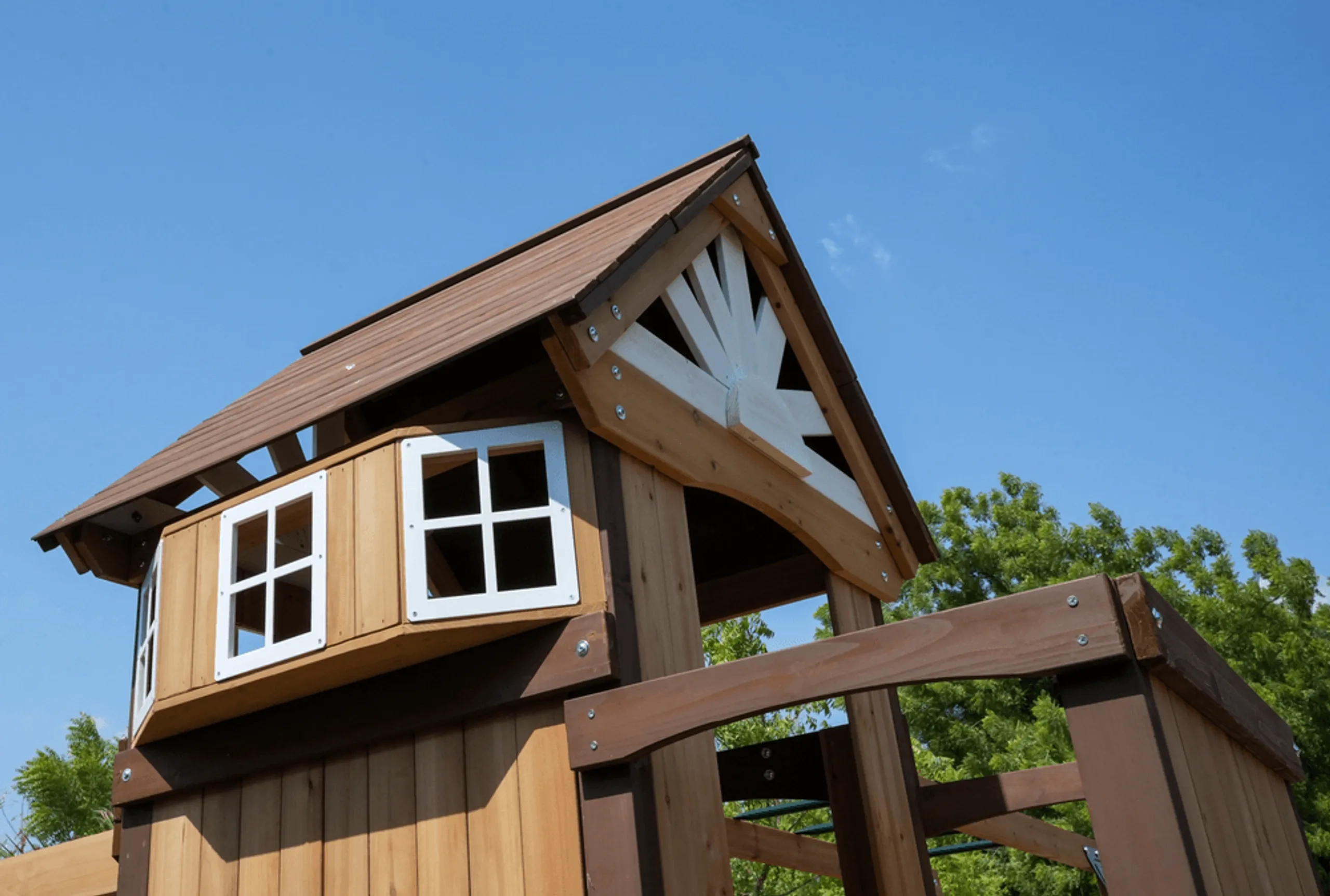 Arabian Tahr Wooden Swing Set - 10' Wave Slide 3-position Swing Beam