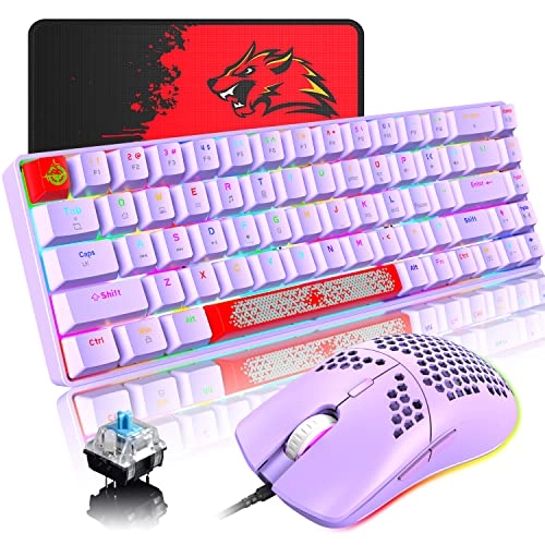 60% Mechanical Gaming Keyboard and Mouse Combo - 68 Key Usb