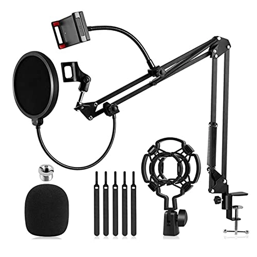 Mic Stand + Mic Clip Holder + Table Mounting Clamp + Pop Filter