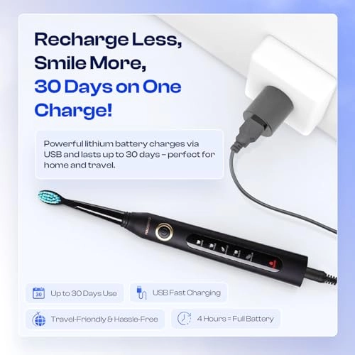 HT5 - 40,000 VPM 8 Brush Heads USB-C Rechargeable