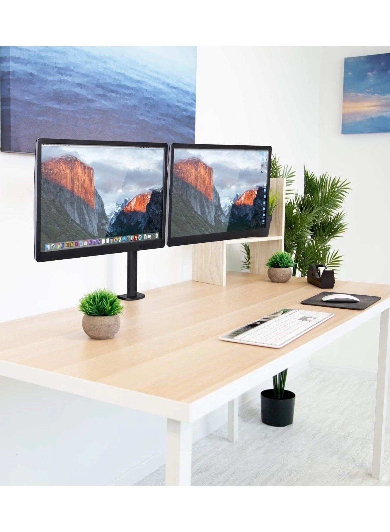 Vertical Dual Monitor Stand - two 32 in VESA 75x75/100x100