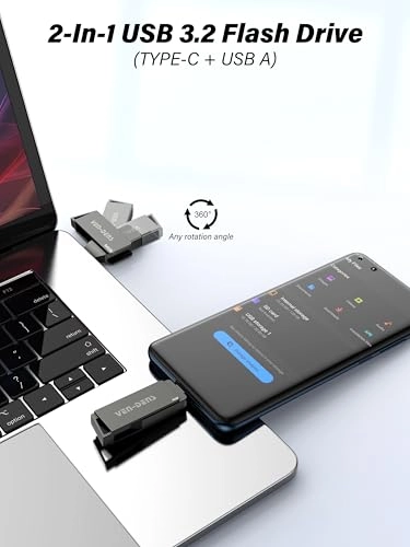 2-in-1 USB 3.2 Flash Drive - USB 3.2 Gen 2 Type-C & USB-A 64GB