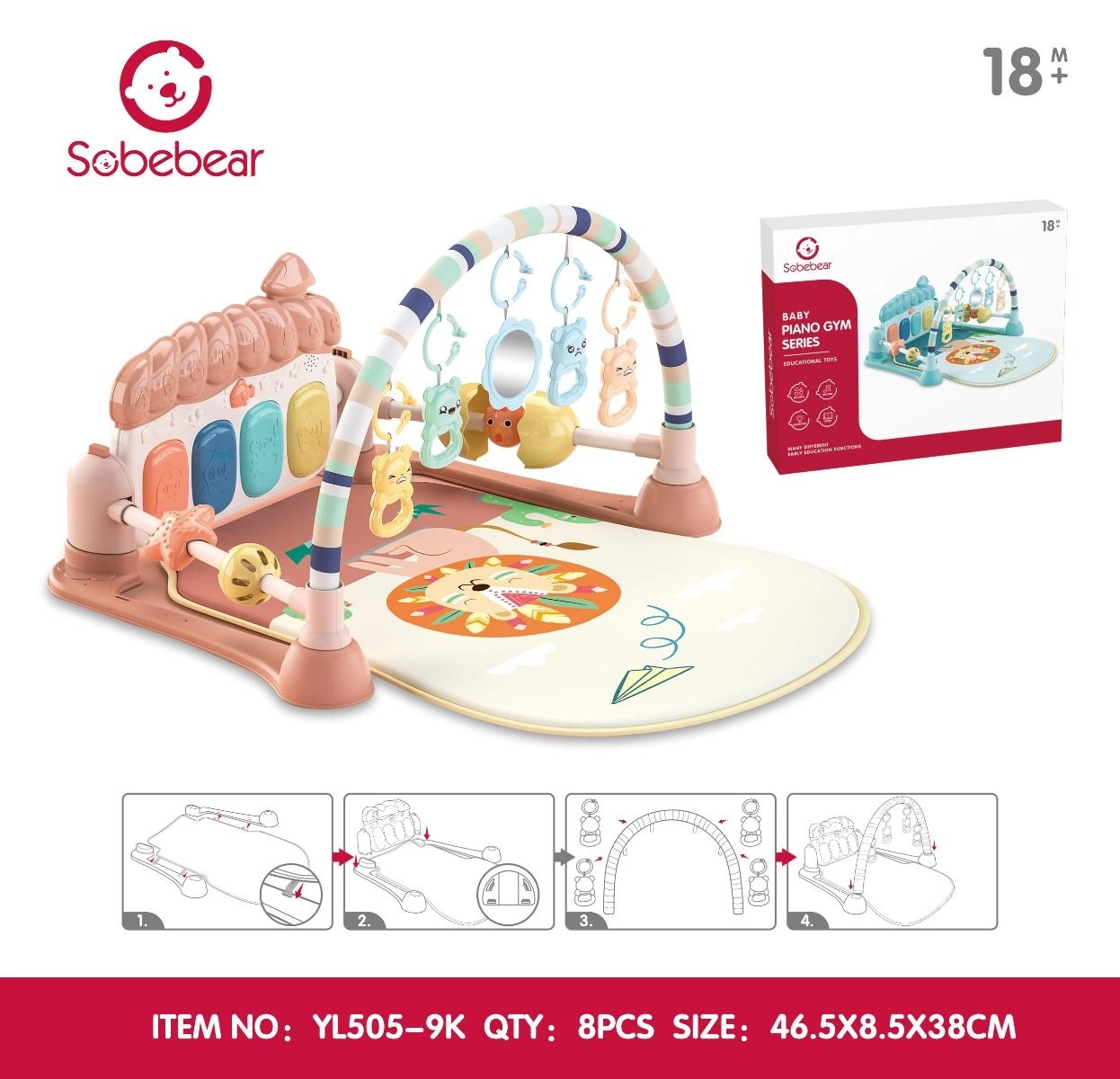 Andy Baby Activity Play Mat W/ Pedal Piano - 1+