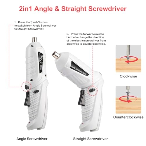Cordless Electric Screwdriver - 1500mAh 1300mAh
