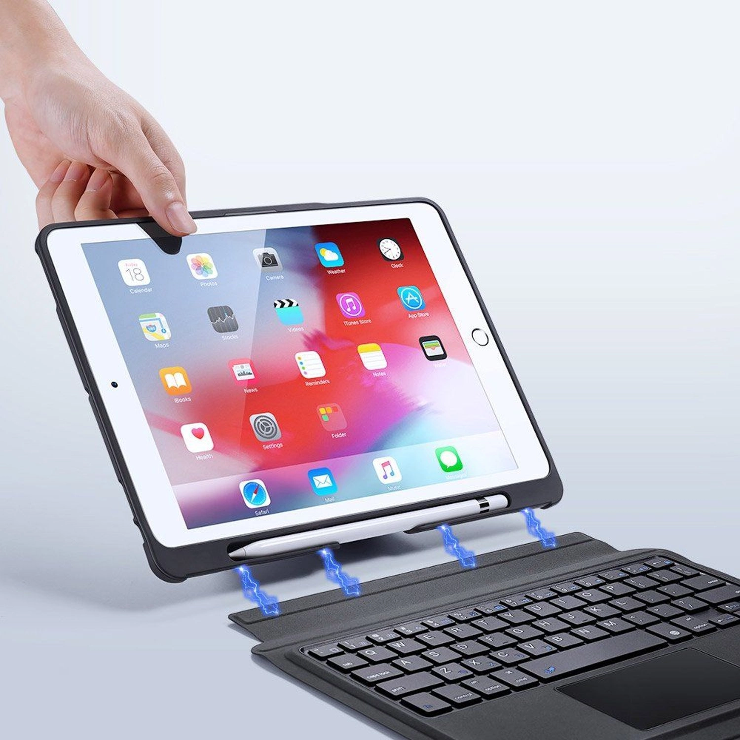 Wireless Keyboard Case with Pencil Holder for iPad 10.2-inch/10.5-inch