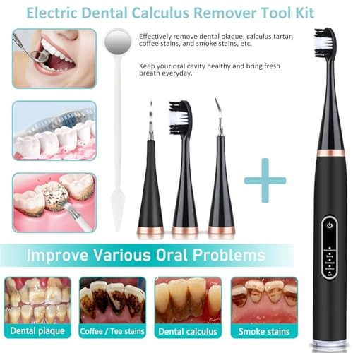 Kids Sonic Tooth Brush - 5 Modes 3 Brush Heads Rechargeable