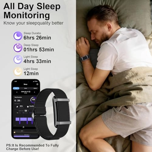 Smart Bracelet - 24/7 Heart Rate 170+ Sports Modes 2 Bands