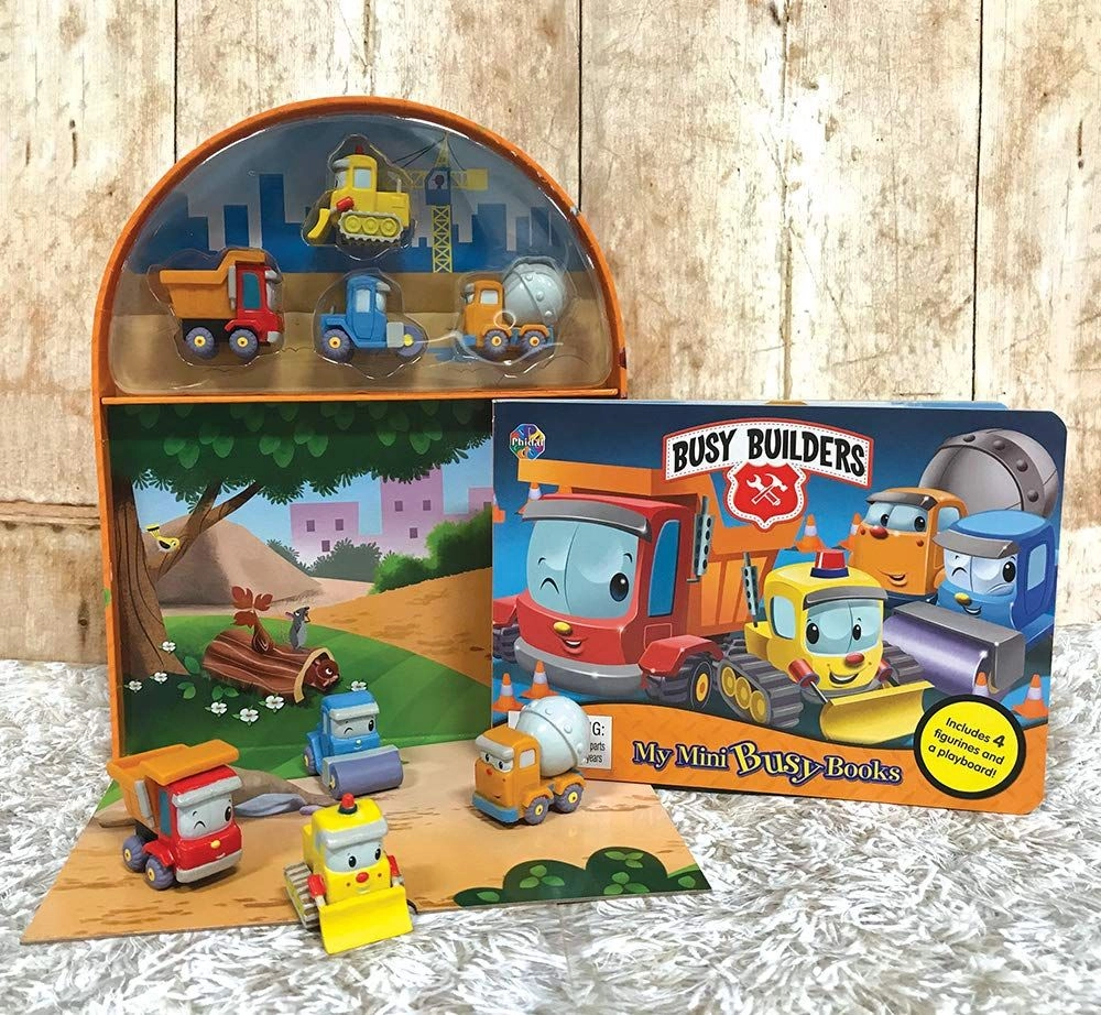 Phidal Busy Builders Construction Wood Book - 3 years+