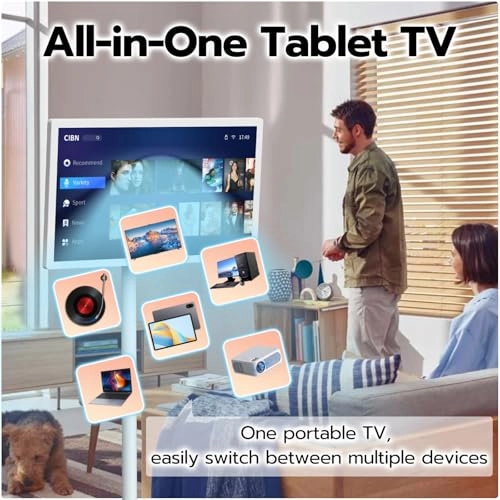 Portable Rolling TV - 1080P 27-Inch