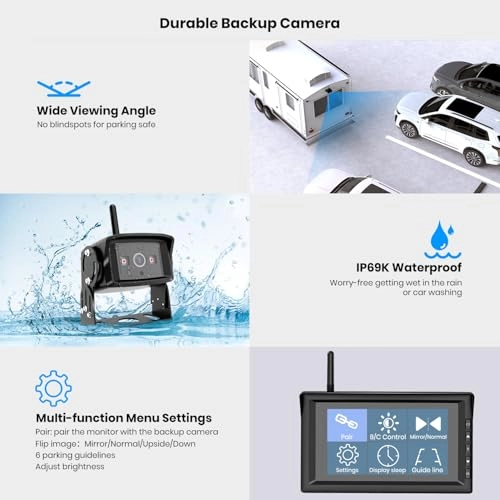 Dual Camera Car Reversing Camera System - Night Vision Wireless 1080p