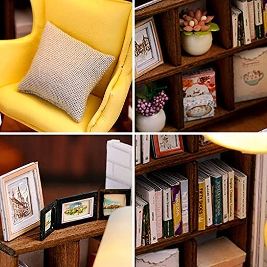 Miniature Wooden Dollhouse Furniture Kit - Creative Room 1:24