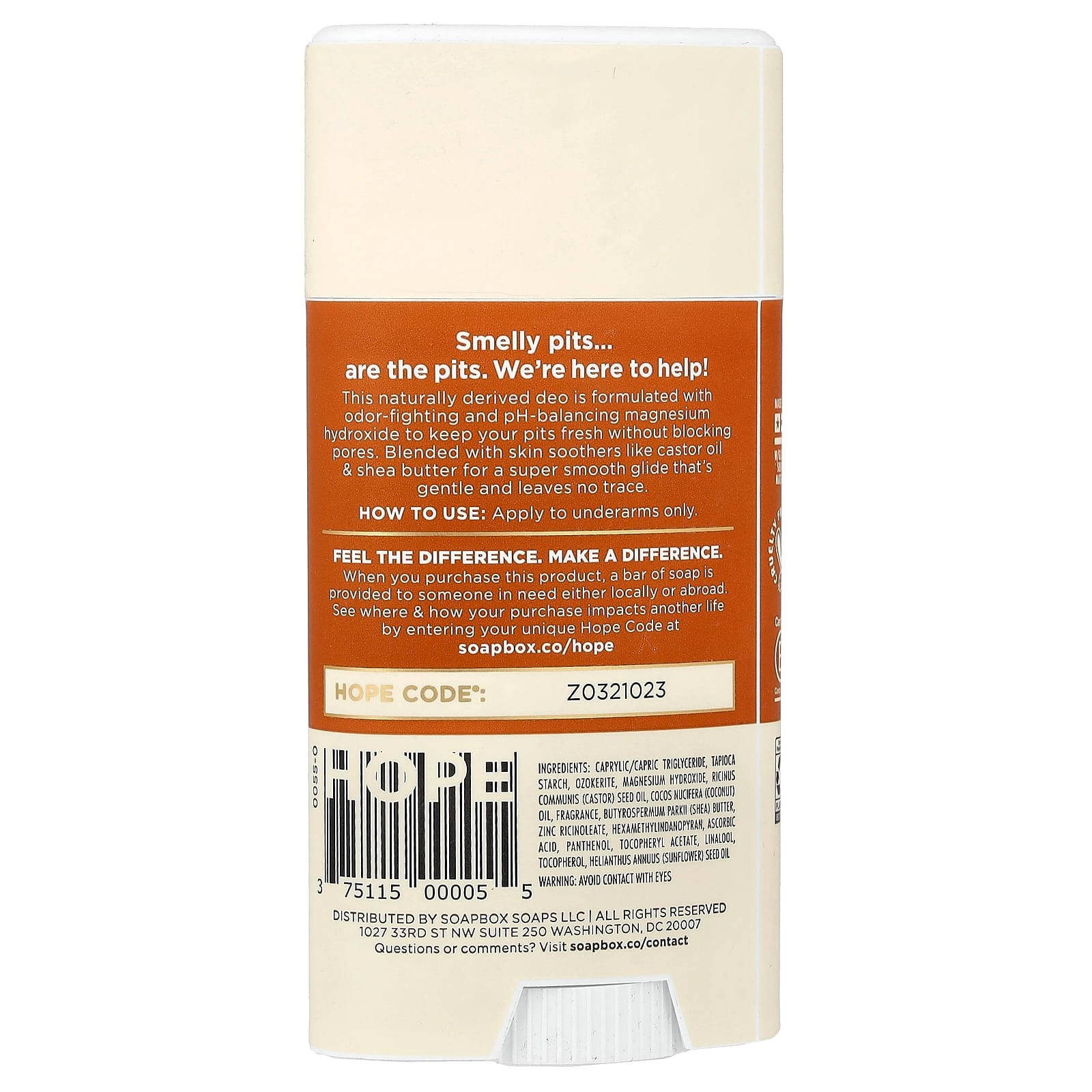 Aluminum Free Deodorant - Coconut Vanilla 2.65 oz (75 g)