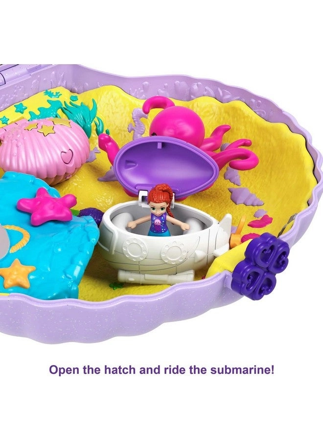 Tiny Power Seashell Purse Compact - Micro Polly and Lila Mermaid Dolls Wearable Strap Ages 4+